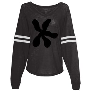 Women’s Slub Jersey Varsitee V-Neck Long Sleeve T-Shirt Thumbnail