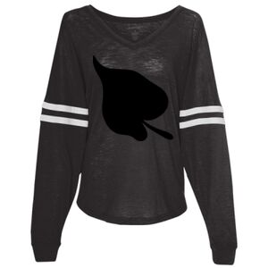 Women’s Slub Jersey Varsitee V-Neck Long Sleeve T-Shirt Thumbnail