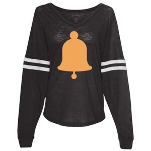 Women’s Slub Jersey Varsitee V-Neck Long Sleeve T-Shirt Thumbnail