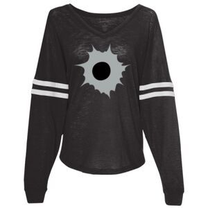 Women’s Slub Jersey Varsitee V-Neck Long Sleeve T-Shirt Thumbnail