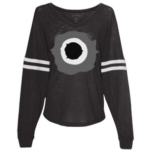 Women’s Slub Jersey Varsitee V-Neck Long Sleeve T-Shirt Thumbnail