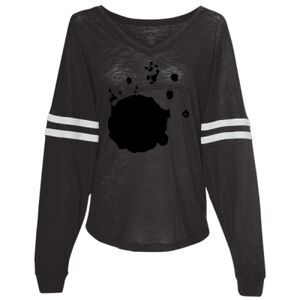 Women’s Slub Jersey Varsitee V-Neck Long Sleeve T-Shirt Thumbnail